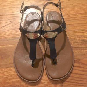 Michael Kors Navy Leather Sandals